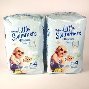 2 Pack Huggies Little Swimmers Baby Swim Diapers Finding Nemo Size 4, 11 ct. ea.